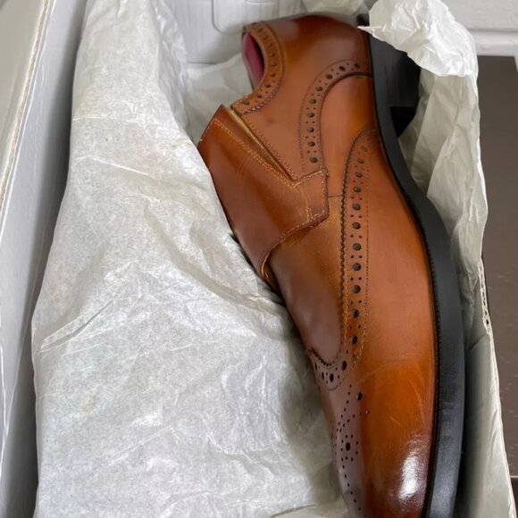 Aldo Frilidia Men\'s Monk Strap Wingtip Brown Leather Oxford Dress Shoes Sz 9 main image 9